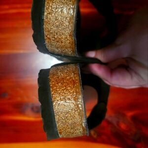 Birkenstock metallic stone black , thong